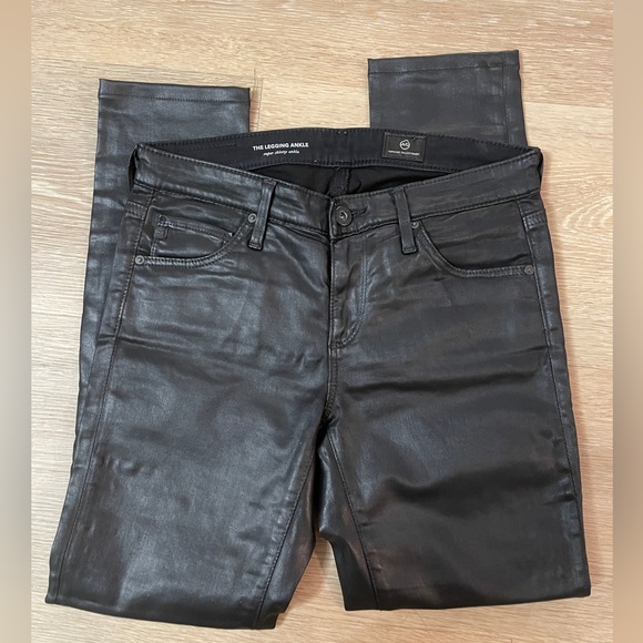 AG The Legging Ankle Super Skinny Ankle Leather Coated Jean - Picture 4 of 6